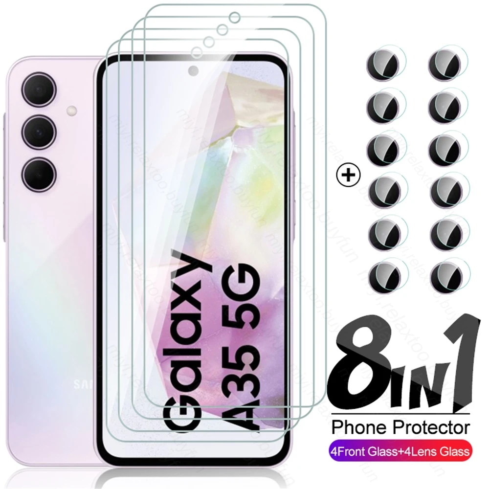 Pellicola Salvaschermo In Vetro Temperato 8 In1 Per Samsung Galaxy A35 5G Vetro Protettivo Per Fotocamera Samsunga35 Sumsung Samsang A 35 A-35 35A