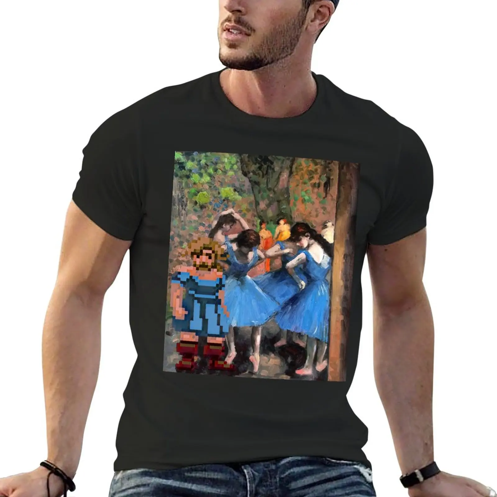 Guybrush Dancer In Blue (Monkey Island X Degas) -Abbigliamento, Gadget E Maschere Per Il Viso T-Shirt Sweat Shirt Manica Corta Tee Men