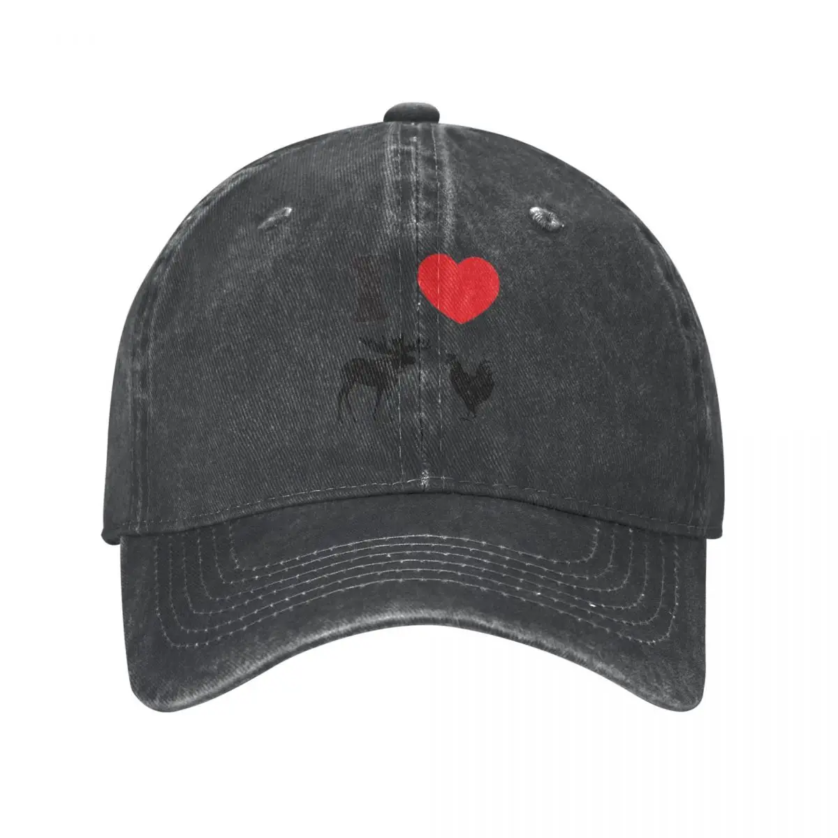 I Heart Moose Cock Berretto Da Baseball Brand Man Caps Wild Ball Hat Caps For Men Women'S