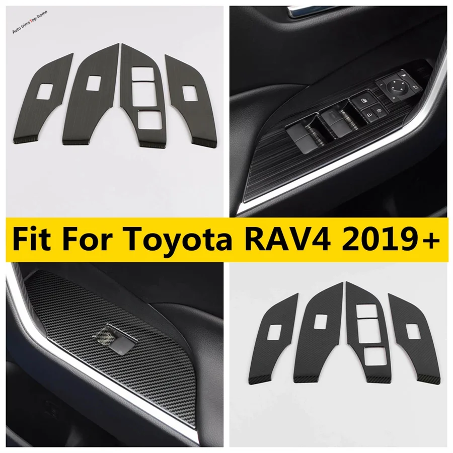 Misura Per Toyota Rav4 2019 - 2023 Rav 4 Xa50 Hybrid Stainless Steel Car Window Glass Lift Button Switch Panel Trim Cover Stickers