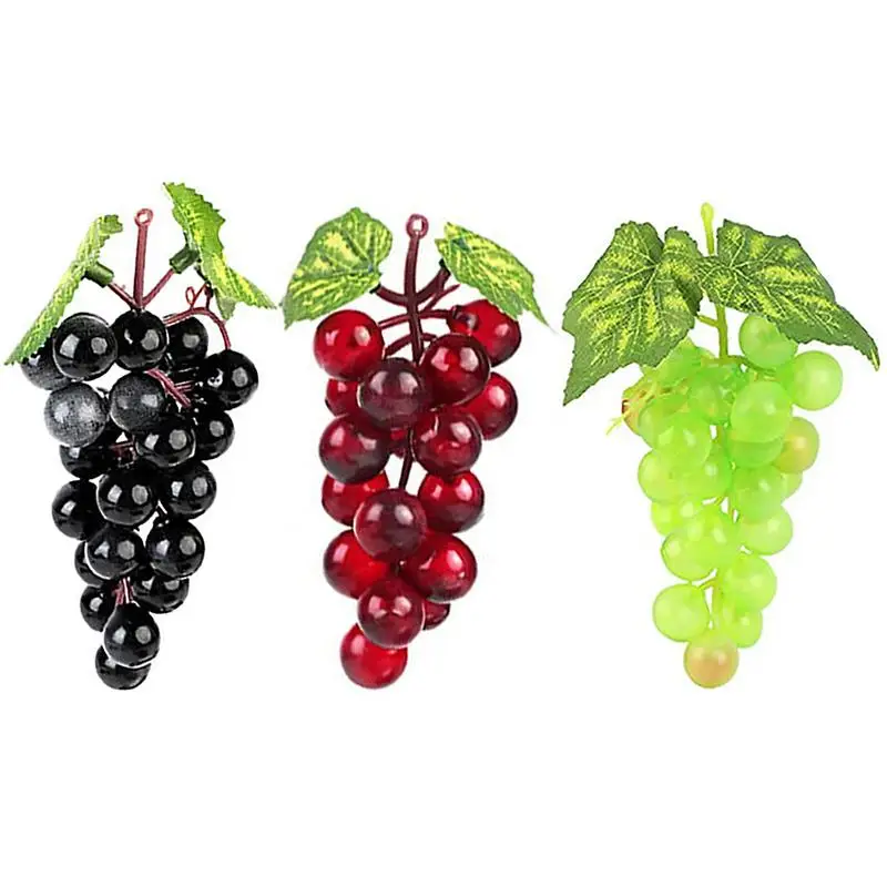 Teste A Grappolo Di Uva Artificiale Nero Rosso Verde Viola Uva Appesa Plastica Frutta Finta Giardino Di Casa Decorazione Per Feste Di Natale