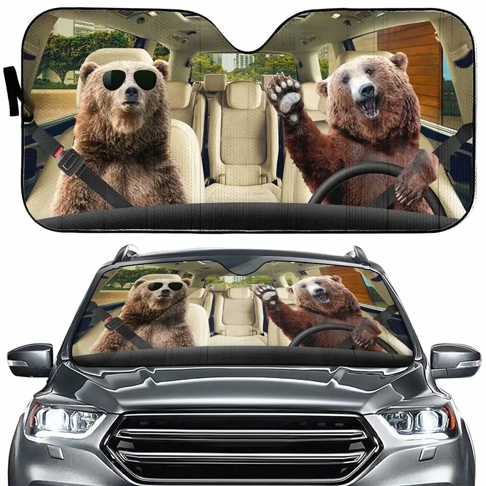 Tup Funny Beer Front Window Parasole Bear Greets You Car Sun Shield Parabrezza Riflettore Solare Seggiolino Auto Parasole Auto Cover Block