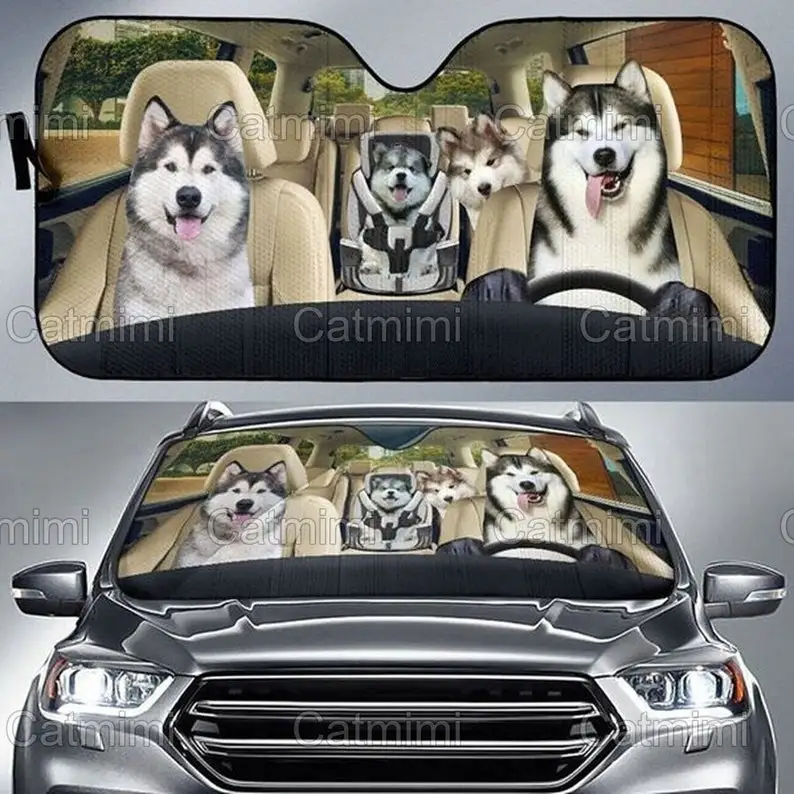 Parasole Per Auto Husky, Parasole Per Auto Husky Divertente, Accessori Per Auto Husky, Parasole Per Parabrezza, Regali Per Lei, Regalo Per La Festa De