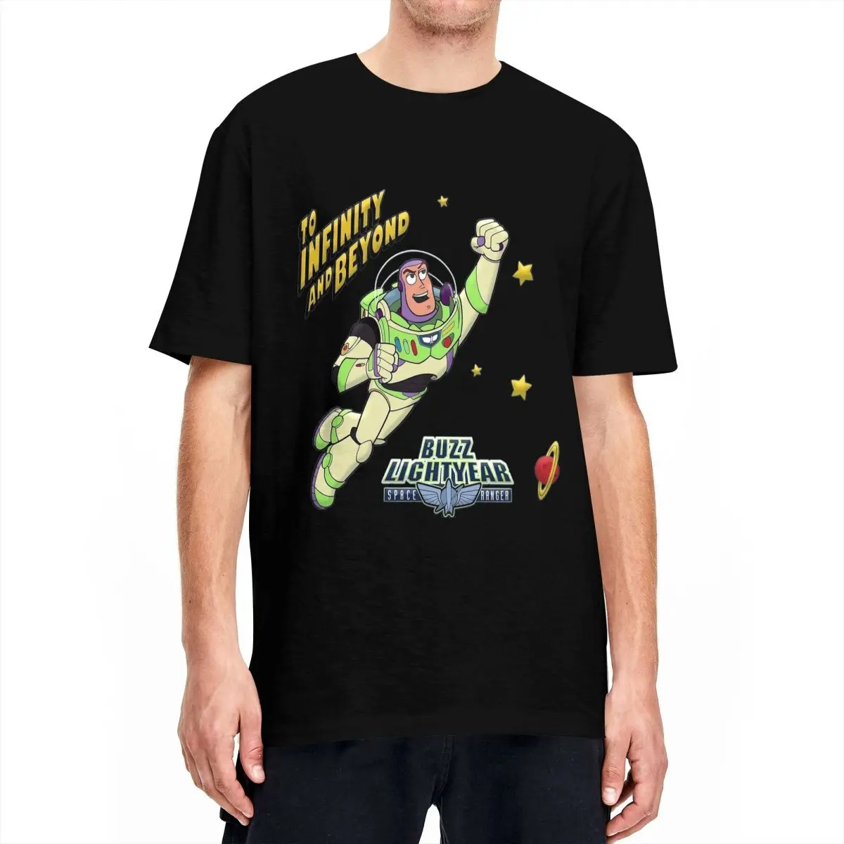 Uomo Donna Astronauta Volante Stelle Pianeti Vintage Toy Story T Shirt 100% Cotone Top Cool Girocollo Tees Plus Size T-Shirt