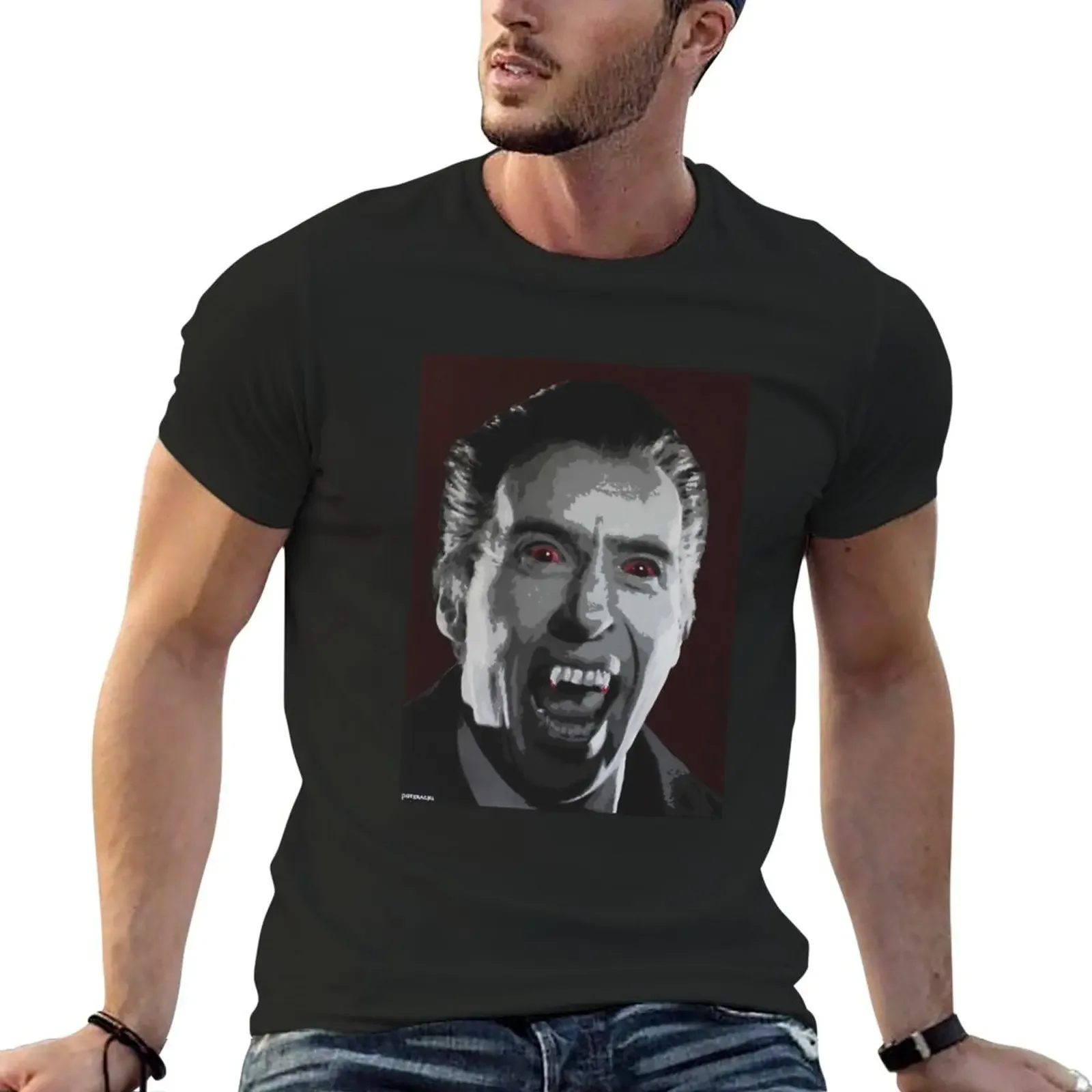Hammer Films-T-Shirt Dracula Customs Progetta La Tua Maglietta Semplice Da Uomo