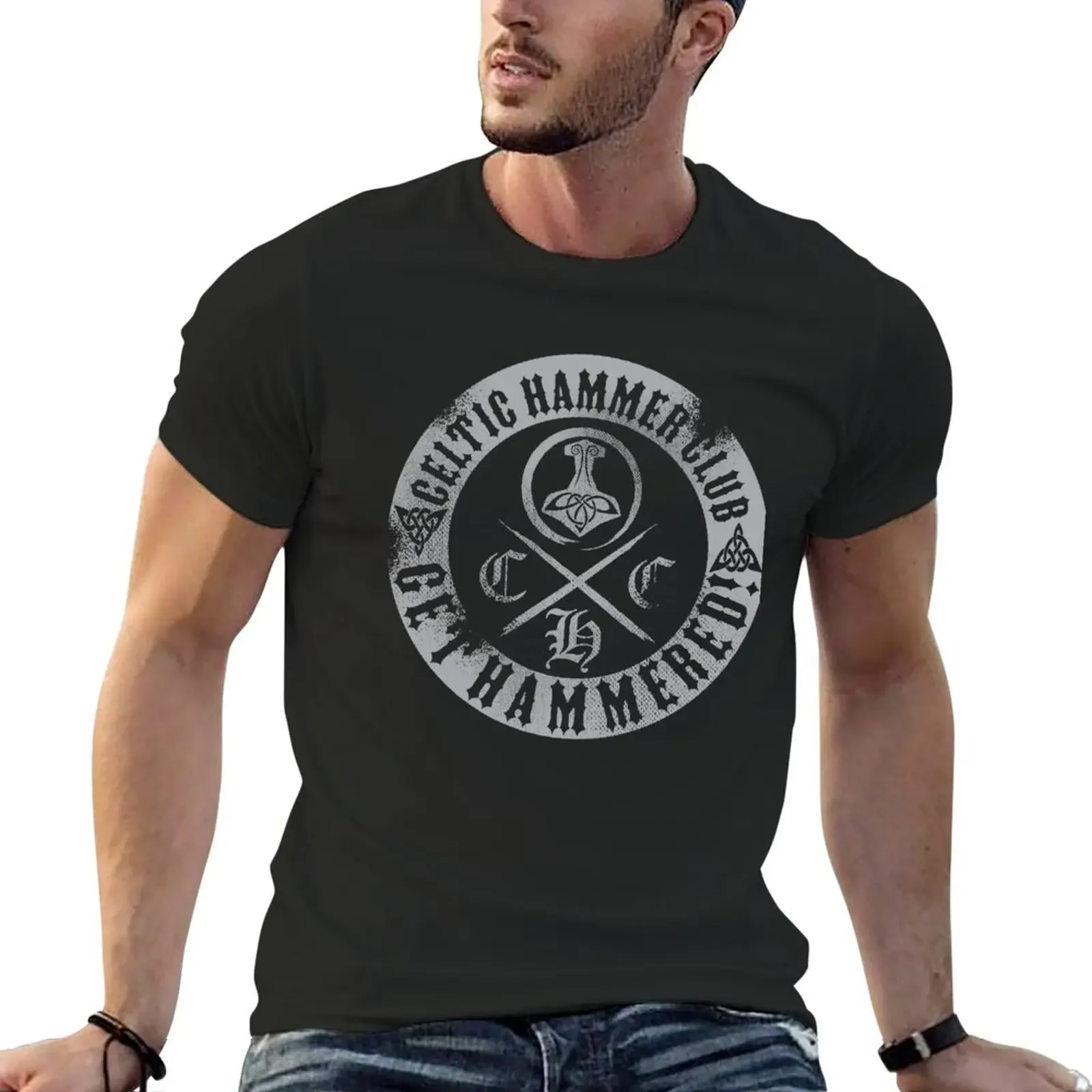 Celtic Hammer Club Grunge Badge Logo T-Shirt New Edition Sports Fans For A Boy Mens Clothes