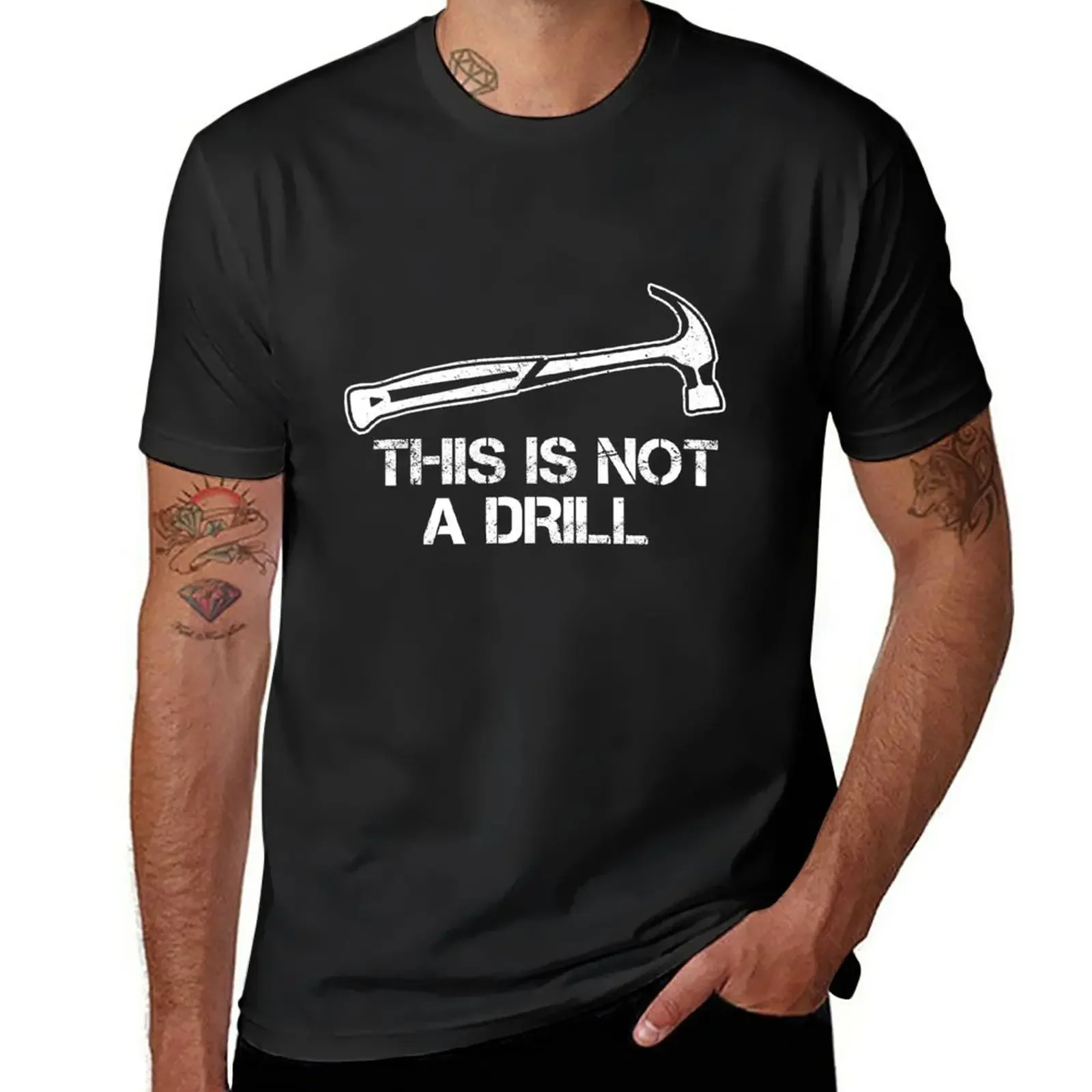 Questo Non È Un Trapano Novità Strumenti Martello Costruttore Lavorazione Del Legno T-Shirt Pianura Doganale Pianura Magliette Da Uomo