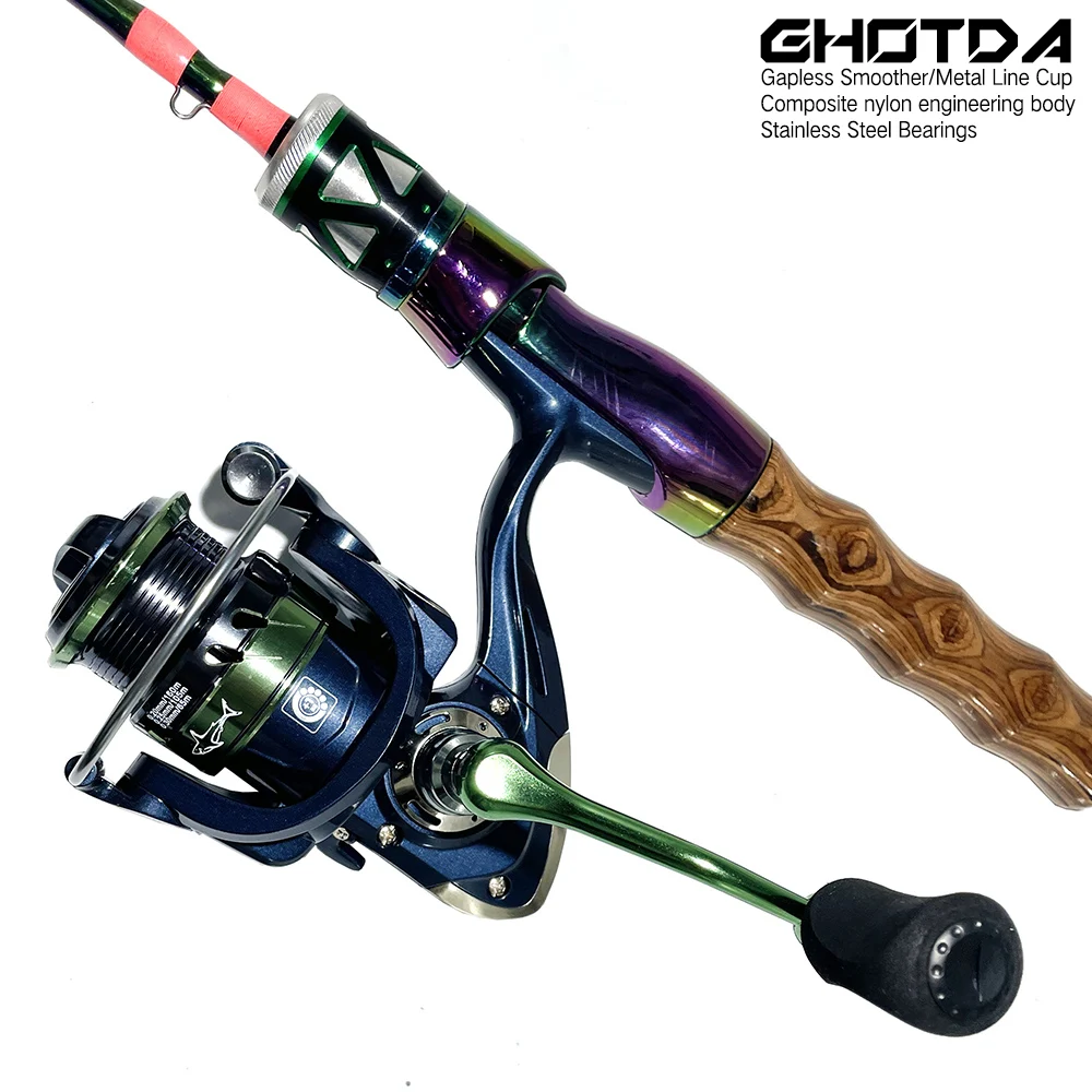 Ghotda Gapless Spinning Fishing Reel Metal Shallow Line Cup Metal Rock Arm Per Lure Fishing Pesca Accessori