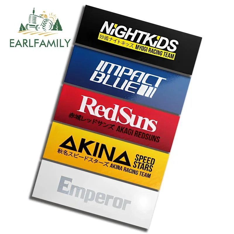 Earlfamily 13Cm Per Red Sun Team Name Redsuns Akina Emperor Slap Car Stickers Cartoon Simple Decalcomanie Impermeabili Car Styling