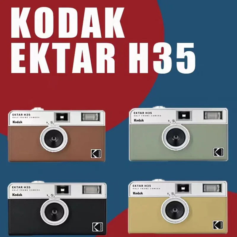 Hot Kodak Ektar H35/H35N Half Frame Camera 35Mm Film Camera Opzionale Kodak Colorplus 200 Fotocamera A Pellicola Riutilizzabile Con Luce Flash