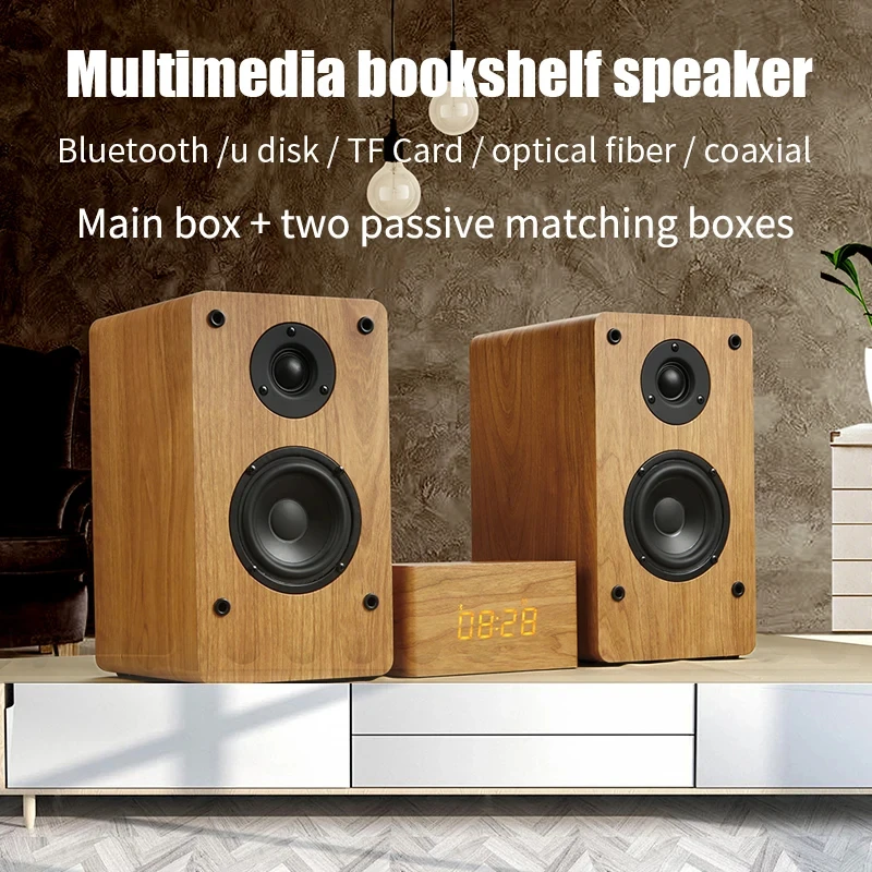 Altoparlanti Retrò Multi-Media Bookshelf Con Altoparlante Full-Range Da 4 Pollici Tweeter Dome Da 2 Pollici Home Theater Audio Stereo Bluetooth
