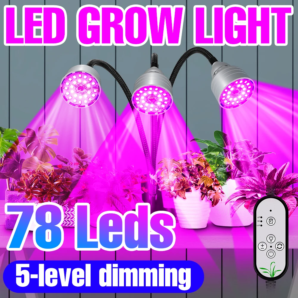Led Plant Grow Light Clip Per Serra Full Spectrum Phyto Lamp Hydroponics Lights Lampadina Indoor Dimmerabile Timing Phytolamp Flower