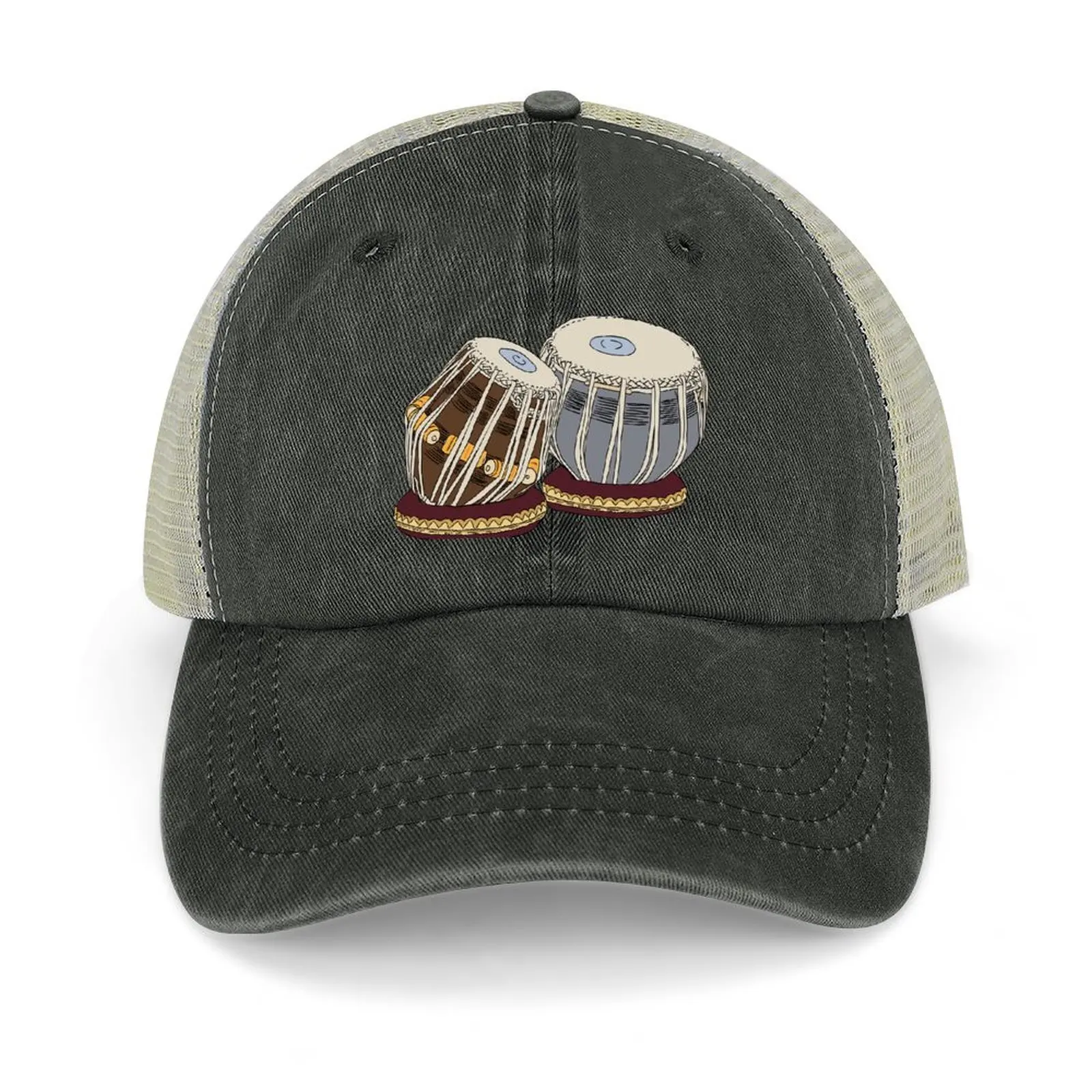 Tabla- Indian Music Instrument Illustration Cappello Da Cowboy Cappello Per Bambini Vintage Luxury Brand Uomo Donna