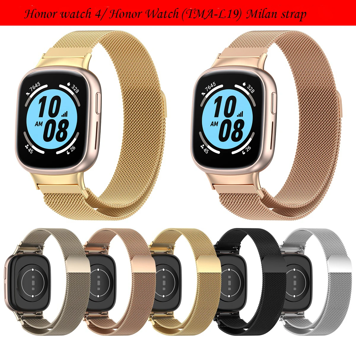 Per Honor Watch 4 Magnetic First Grain Milano Tma-L19 Bracciale 20Mm Wristband Honor Watch4 Tma-L19 Cinturino Di Ricambio
