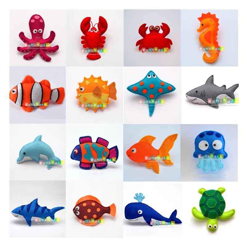 8-10Cm Fai Da Te Mondo Subacqueo Animali Marini Tessuto Feltro Kit Panno Non Tessuto Mestiere Cucito Fai Da Te Set Lavoro Manuale Cucito Fai Da Te Jds