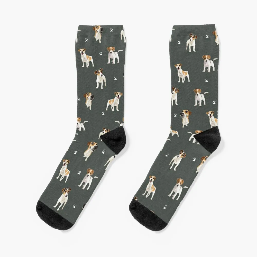 Jack Russell Terrier Pattern Socks Men Fashion Fun Socks Running Calze Uomo