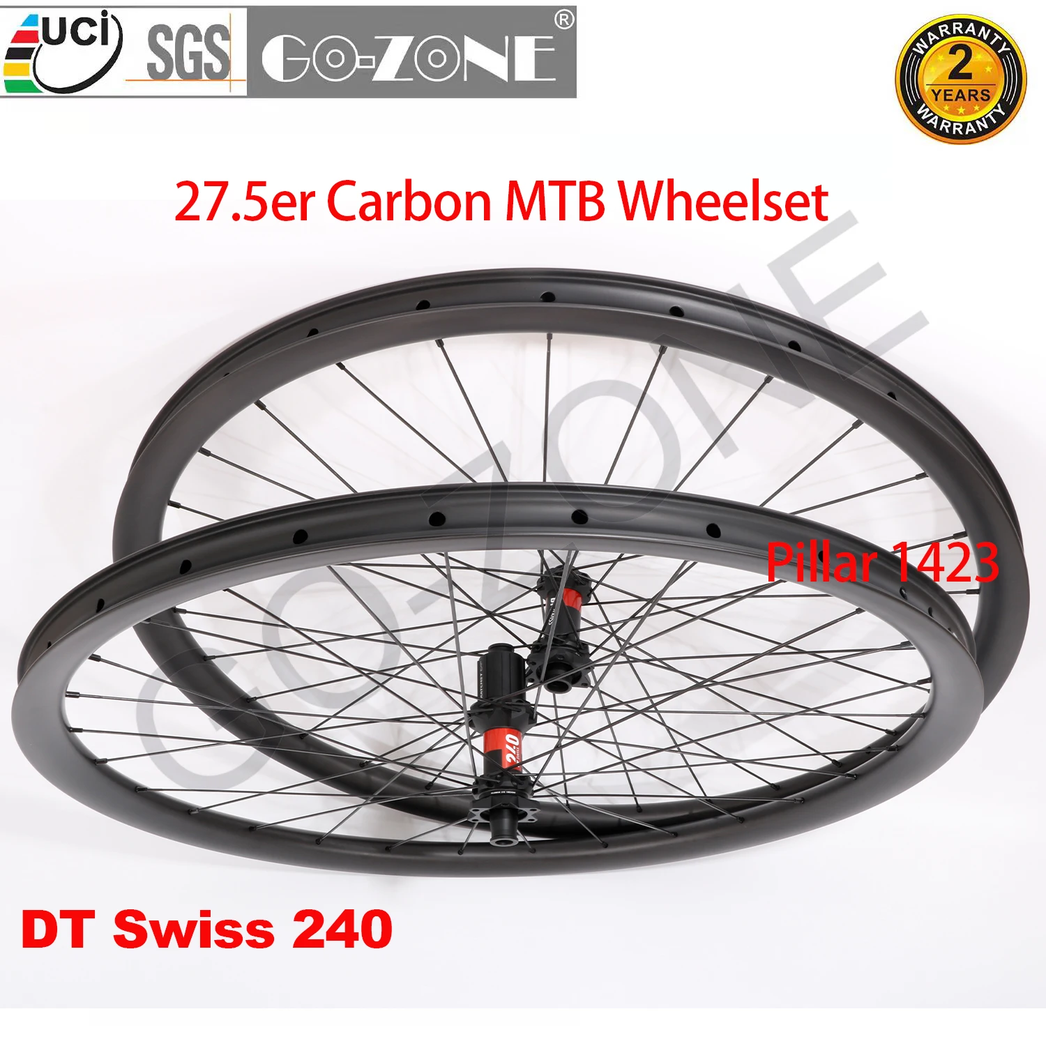 Set Di Ruote Mtb In Carbonio Leggero 27.5 Tubeless Dt Swiss 240 Pilastro 1423 28/28H Perno Passante/Sgancio Rapido/Boost Dt Swiss Set Di Ruote