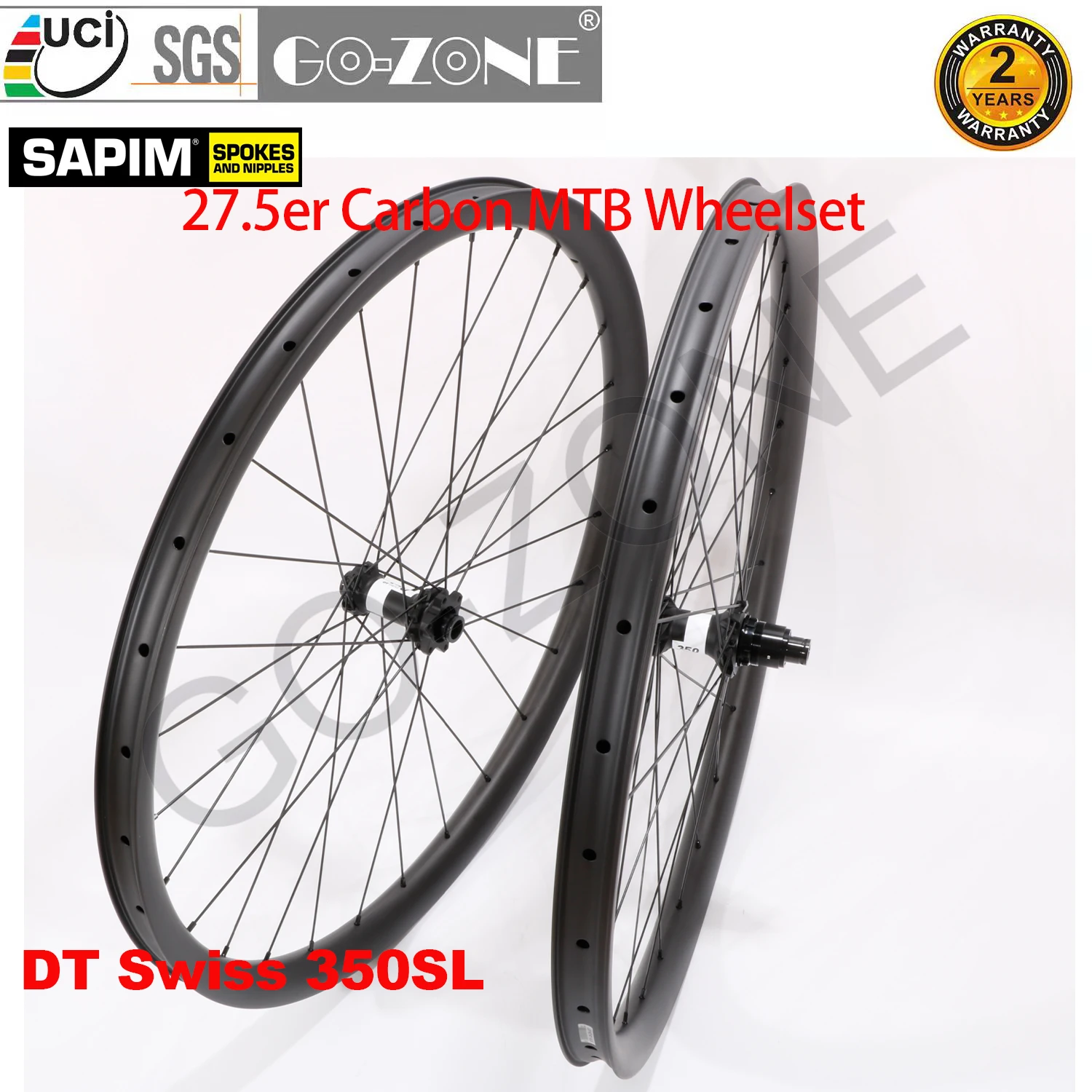 Set Di Ruote Mtb In Carbonio Di Alta Qualità Tubeless Leggero 27.5 Dt Swiss 350Sl Spaim Thru Axle / Quick Release / Boost Accessori Bici