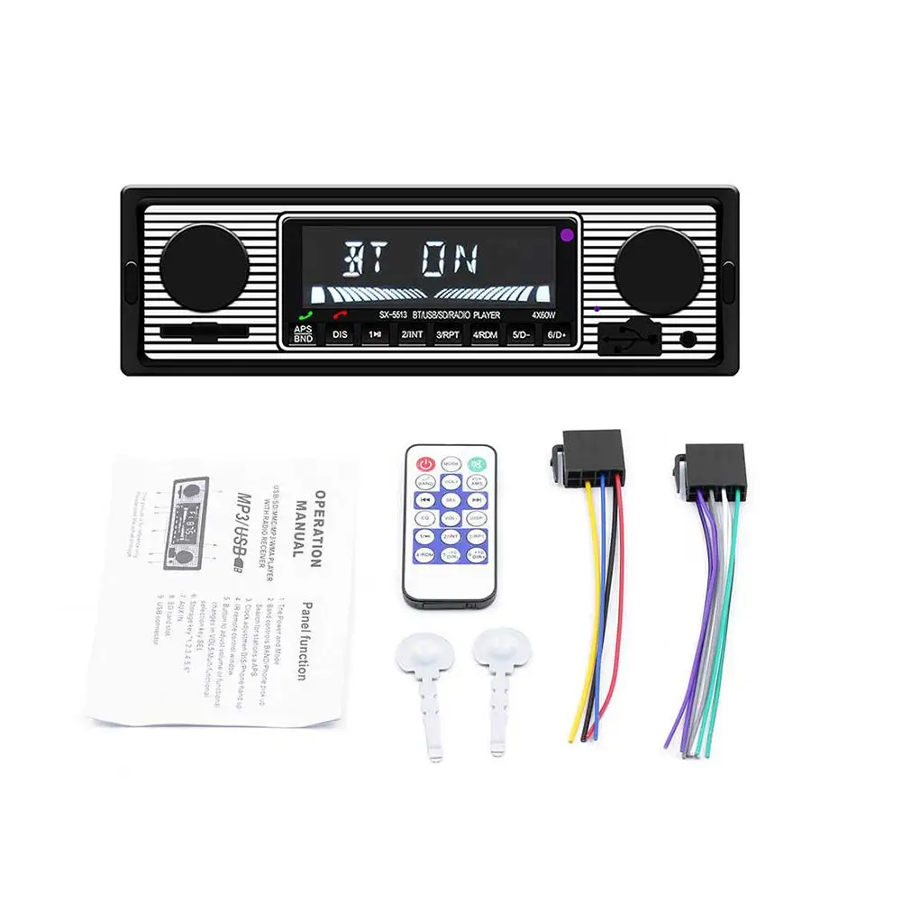 Autoradio Compatibile Con Bluetooth Automobile Multimedia Lettore Mp3 Audio Stereo Supporto Telecomando Usb Aux Accessorio Autoradio