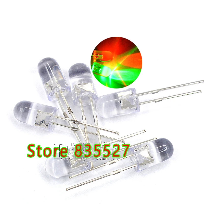 100 Pz/Lotto F5 Rosso Verde Smeraldo Doppio Sfarfallio Rotonda Evidenziare Led Light-Emitting Diode 5Mm Alternativamente Lampeggiante Auto Flash