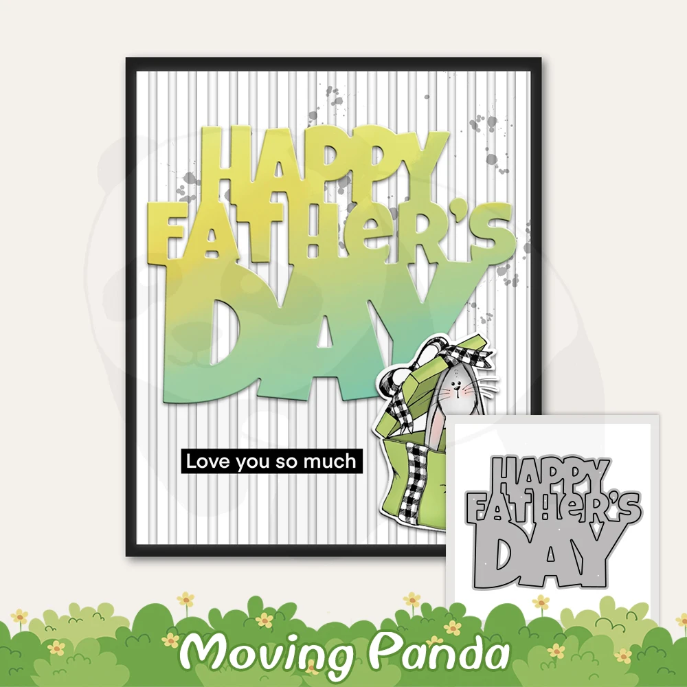 Happy Father'S Day Mini Metal Cutting Dies Embossed Scrapbooking Decor Diy Cut Dies For Handicrafts Cards Album Fit Love Gifts