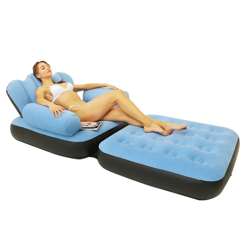 Sofà Gonfiabile Multifunzionale Para Adultos, Cama Cómoda, Plegable, Reclinabile, Convertibile, Para Exteriores, 5 En 1