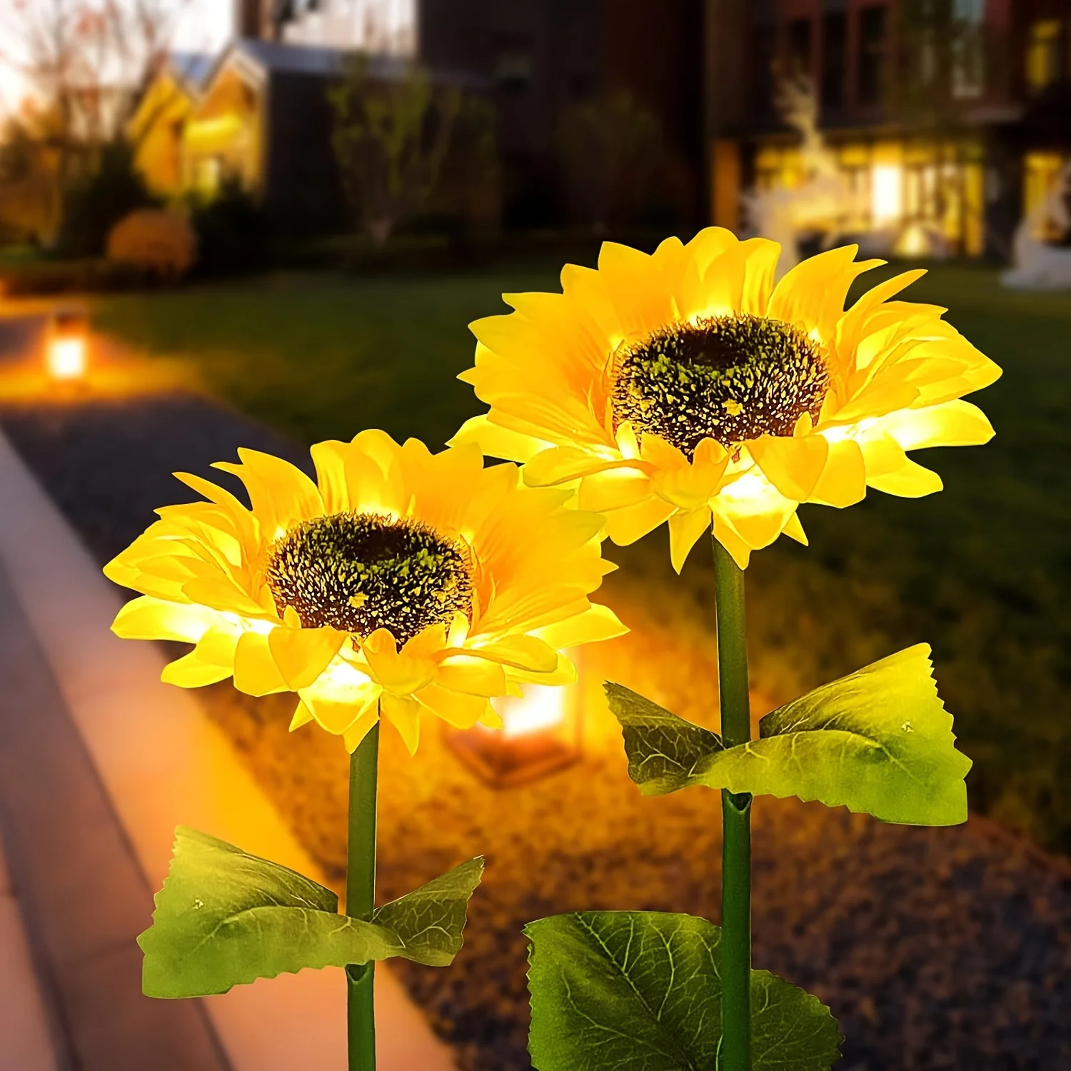 1Pc Solar Sunflower Light Solar Garden Lawn Light Outdoor Waterproof Yard Garden Lawn Portico Walkway Decoration Led Solar Lamp