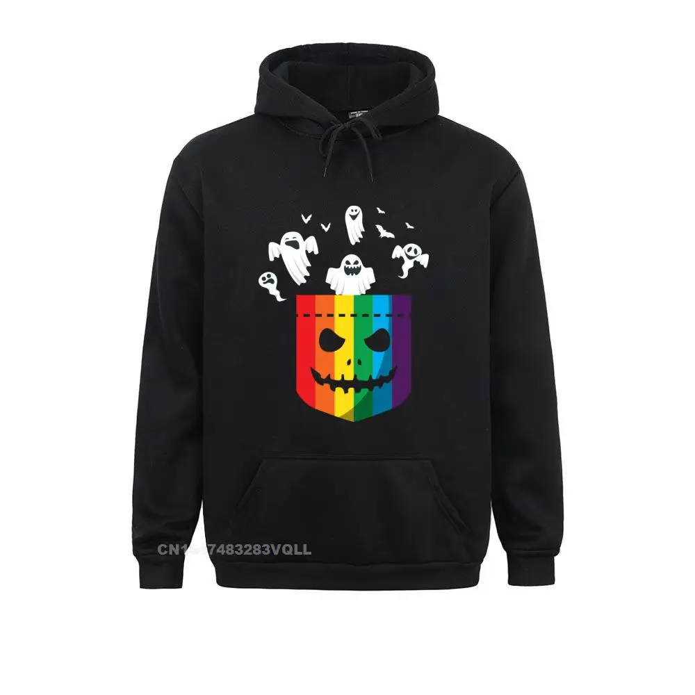 Hoodies Halloween Lgbt Rainbow Ghost Gay Clothes New Year Day Wholesale Hip Hop Long Sleeve Mens Sweatshirts Custom