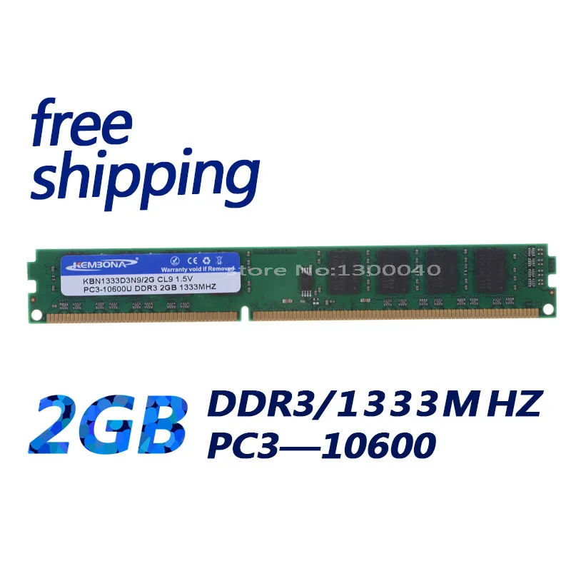 Kembona Nuovissimo Ddr3 2Gb 1333Mhz / Pc3-10600U Per Memoria Ram Desktop/Spedizione Gratuita!