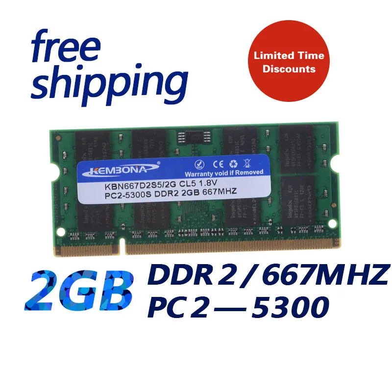 Kembona Di Alta Qualità Nb Notebook Laptop Sodimm Ddr2 2Gb Memoria Del Computer Portatile Ram 2Gb 667Mhz Pc2-5300