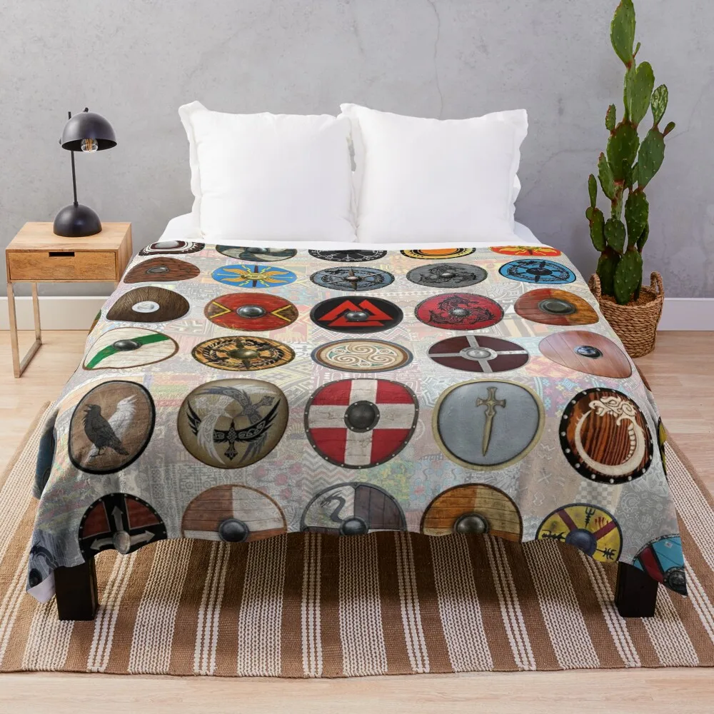 Viking Shields Coperta Da Tiro Divano Decorativo Per Coperte Invernali