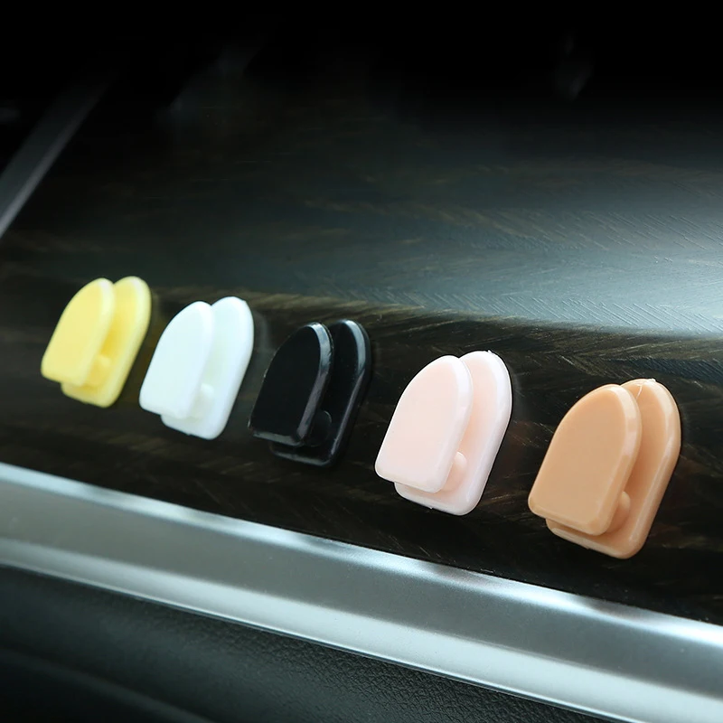 4Pcs Mini Car Hook Organizer Storage Per Cavo Usb Key Storage Gancio Da Parete Autoadesivo Gancio Clip Di Fissaggio Automatico Accessori Per Auto
