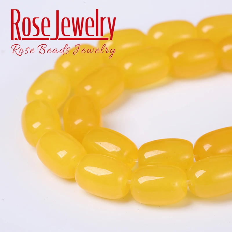 Natural Yellow Agates Onyx Beads For Jewelry Making Drum Barrel Shape Stone Loose Beads Diy Bracelets Necklaces Accessories 15"