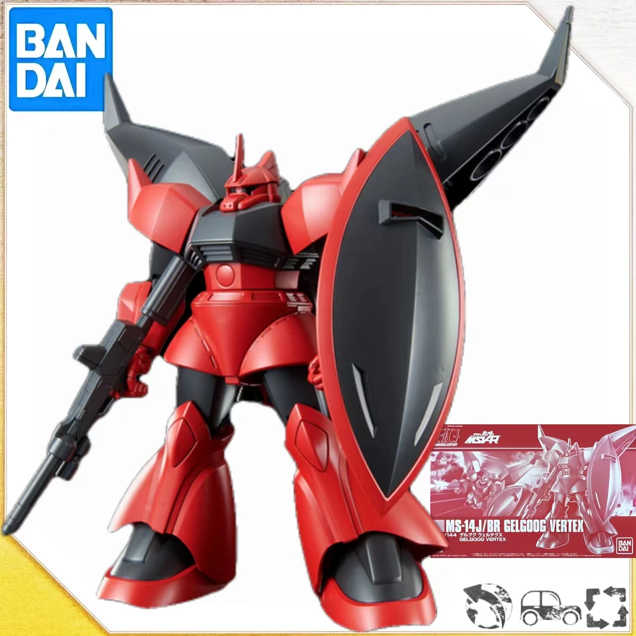 Bandai Hg 1/144 Pb Limited Ms-14J/Br Gelgoog Vertex Model Kit Anime Action Fighter Original Box Assembly Toy Per Regalo Per Bambini