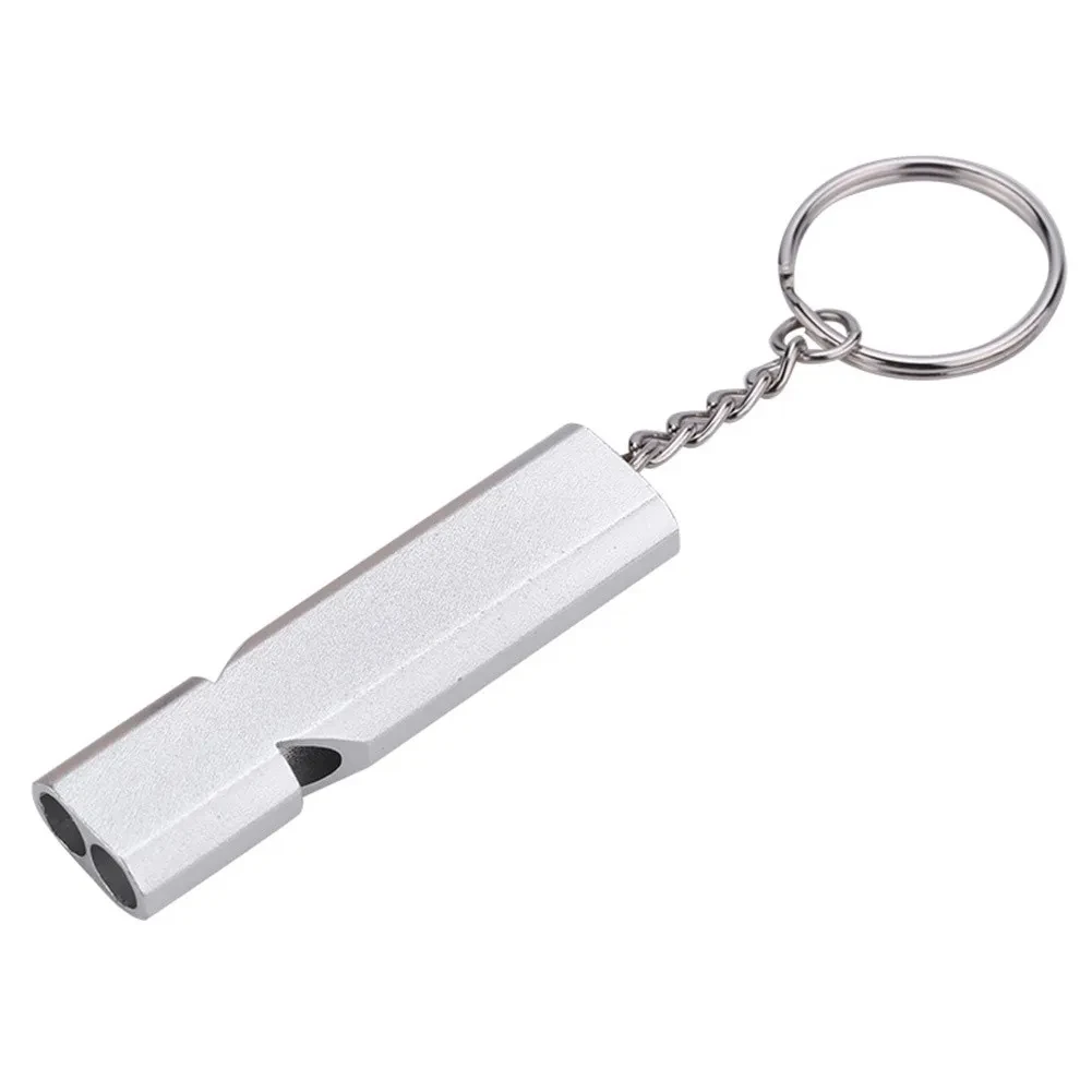 120Db Outdoor Survival Sos Whistle Alluminio Campeggio Escursionismo Portachiavi Portatile Dual-Tube Survival Whistle Parti Di Campeggio