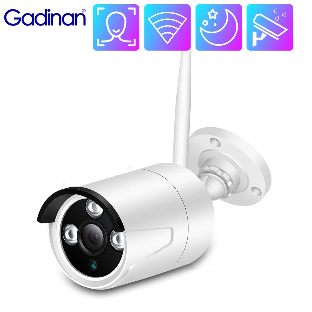 Gadinan Wifi Telecamera Di Sorveglianza Visione Notturna Bullet Cctv Smart Home Security Protection Support Face Detection Motion Detection
