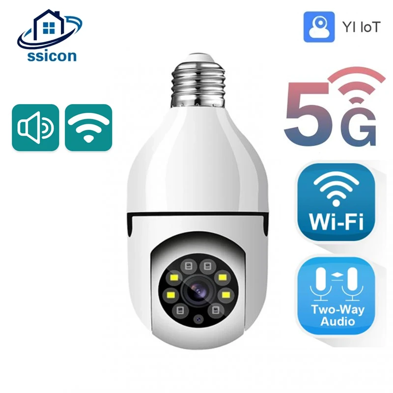 Yliot 5G Wifi E27 Lampadina Telecamera Per Interni Smart Home Videosorveglianza Audio Bidirezionale Auto Tracking Mini Telecamera Di Sicurezza Wireles
