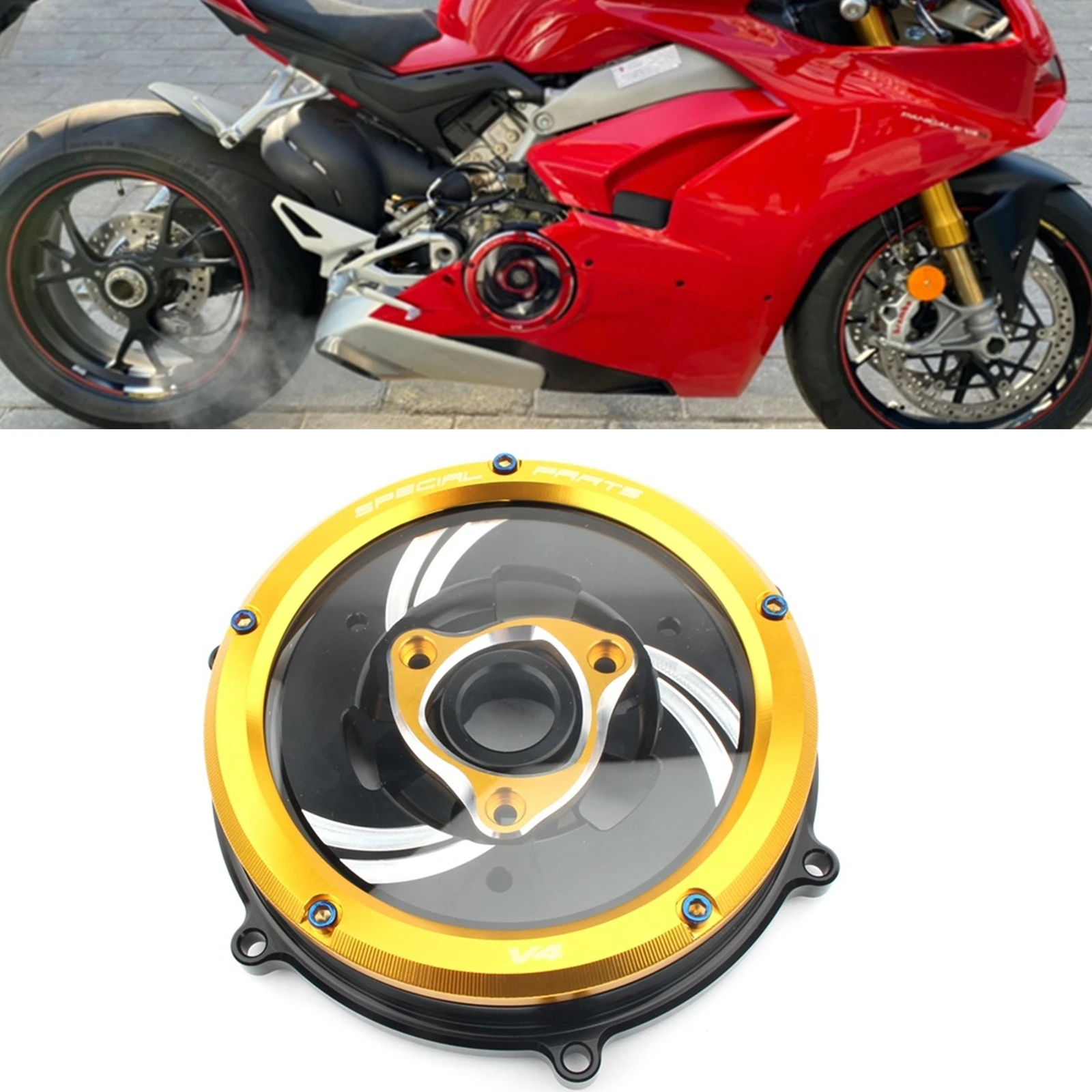 Per Ducati 959 1199 1299 V2 V4 V4S Panigale V4 S V4 Streetfighter V4 S V4 Speciale Racing Clear Clutch Cover Spring Fermo