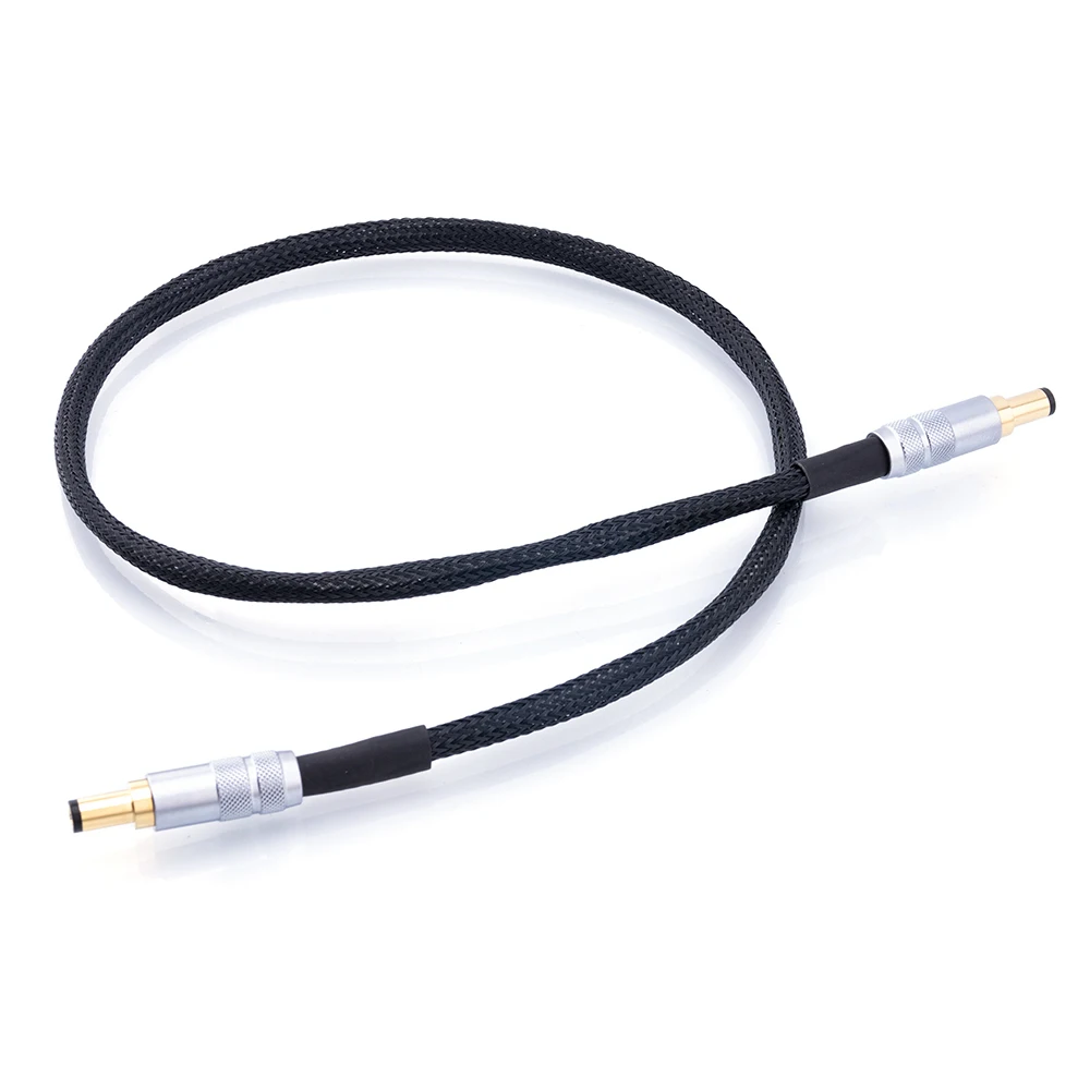 Hifi Occ Placcato Argento 12V Dc 2.5-2.1Mm Spina Connettore Del Cavo Di Alimentazione Adattatore Cavo Maschio-Maschio Per Keces Prolunga Lineare Cavo 