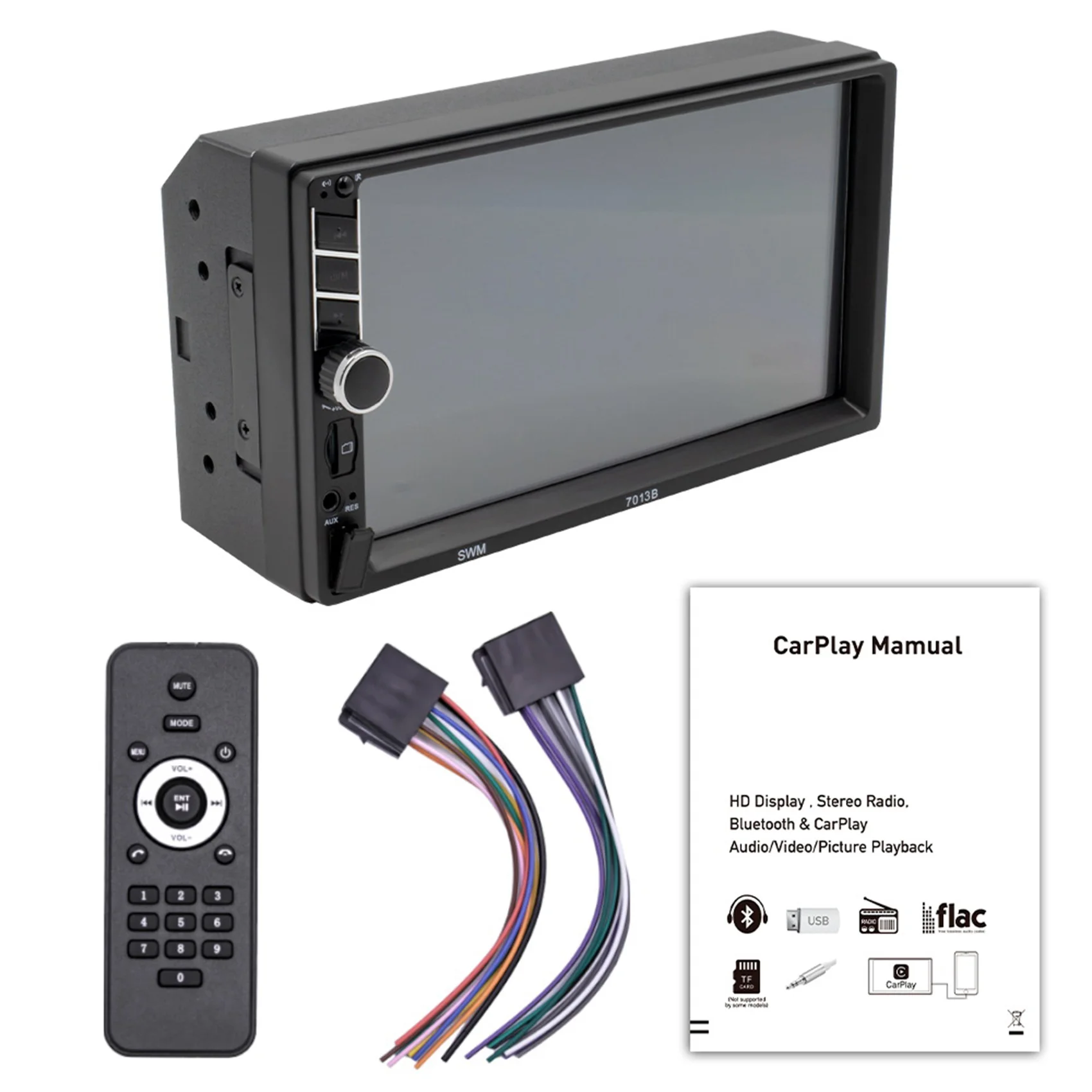 2 Din 7 Pollici Autoradio Autoradio Bluetooth Lettore Mp5 Con Carplay Android Auto Usb Fm Lettore Multimediale Touch Screen