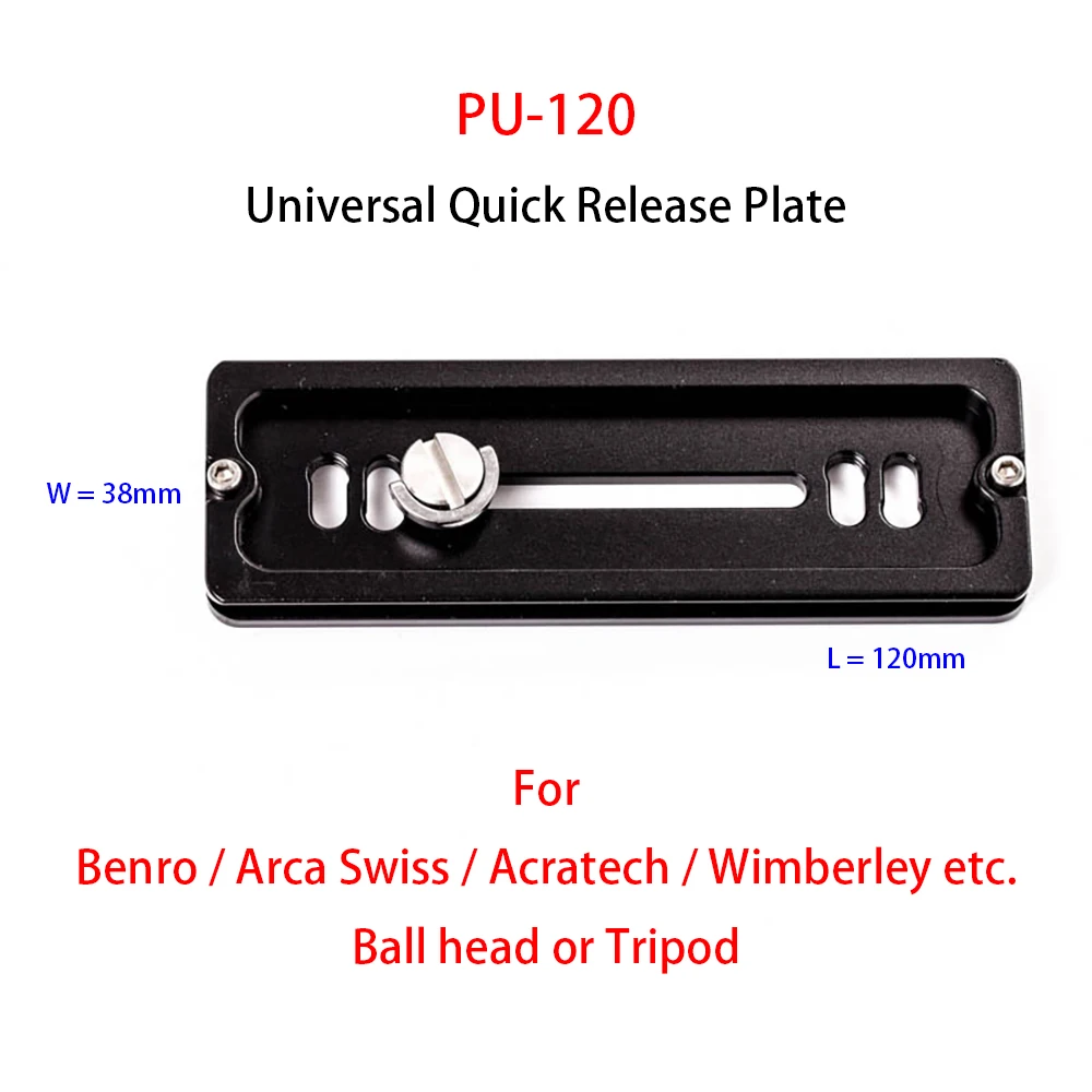 Pu-120 Piastra Universale In Metallo A Sgancio Rapido Per Benro / Arca Swiss/Acratech/Xingberley, Testa A Sfera O Treppiede Ecc.