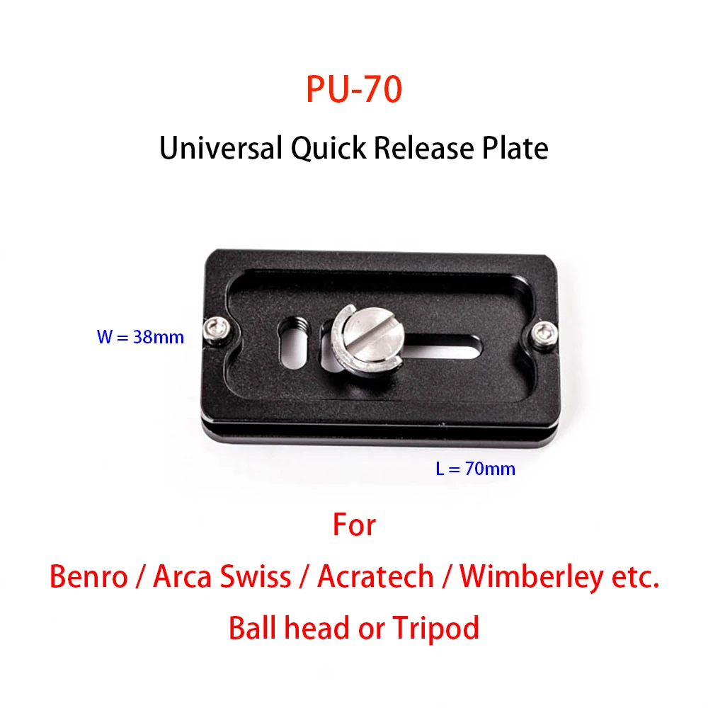 Pu-70 Piastra Universale In Metallo A Sgancio Rapido Per Benro / Arca Swiss/Acratech/Xingberley, Testa A Sfera O Treppiede Ecc.