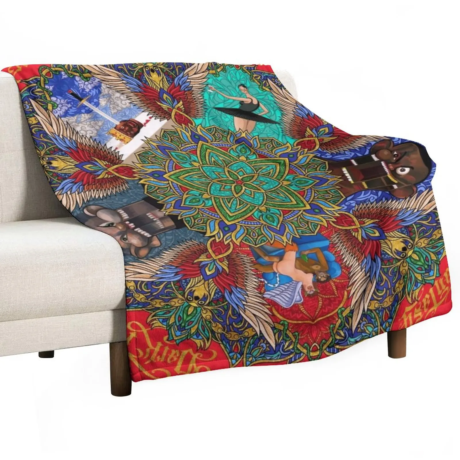 My Beautiful Dark Twisted Fantasy Mandala Throw Coperta Peluche Decorativi Divani Coperte
