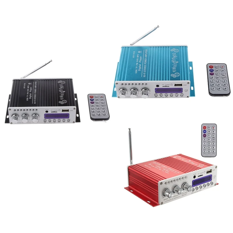 Abgz-Mini Bluetooth Hi-Fi Stereo Amplificatore Audio Amplificatore Bass Booster Mp4 12V Supporto Fm/Mp3/Tf/Usb/Dvd Per Auto Moto