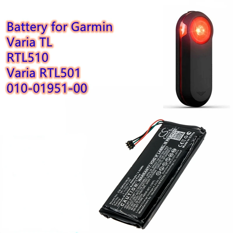 Cameron Sino Batteria 3.7V/950Mah 361-00082-00 Per Garmin Varia Tl, Rtl510, Varia Rtl501, 010-01951-00