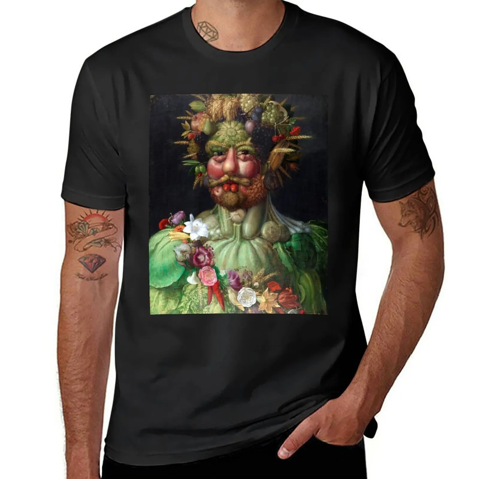 New Giuseppe Arcimboldo Vertumnus T-Shirt Summer Top Magliette Personalizzate Magliette Grandi E Alte Per Uomo
