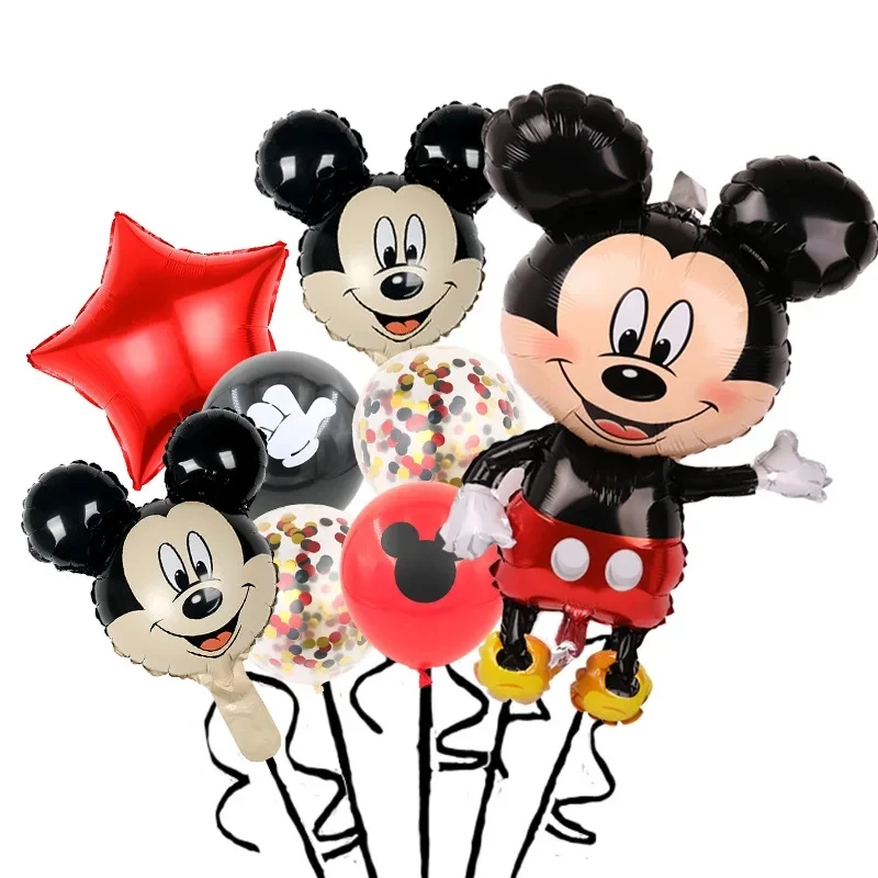 Disney Cartoon Large Mickey Mouse Theme Birthday Party Decoration 115Cm 3D Mickey Mini Balloon Set