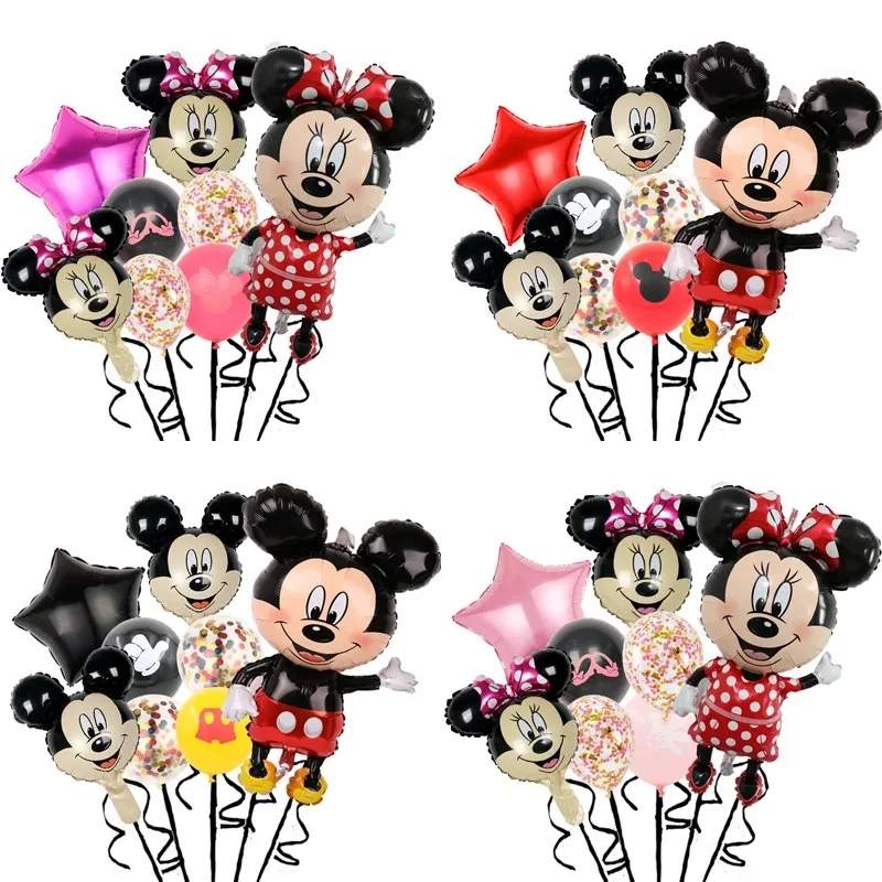 Disney Cartoon Large Mickey Mouse Theme Birthday Party Decoration 115Cm 3D Mickey Mini Balloon Set