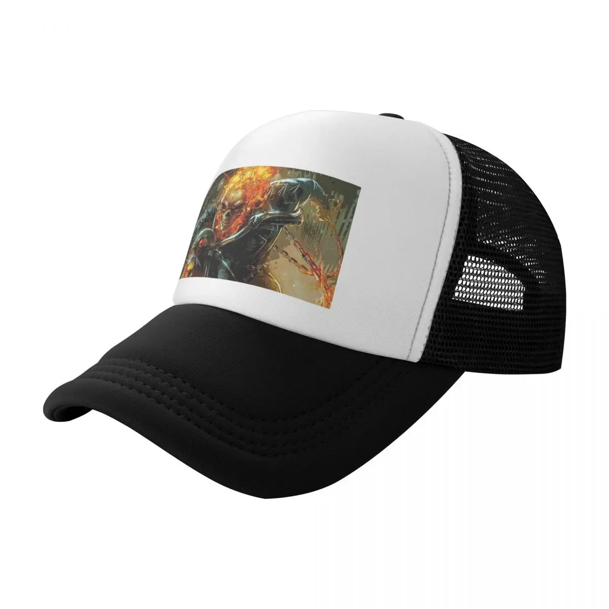 Ghost Rider Fire Skeleton On Motorcycle Berretto Da Baseball Brand Man Cap Sun Cap |-F-|