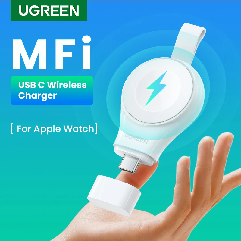 Ugreen Mfi Per Caricabatterie Apple Watch Caricabatterie Wireless Veloce Magnetico Usb Portatile Di Tipo C Per Apple Watch Series 9 8 7 Ultra 2 Se